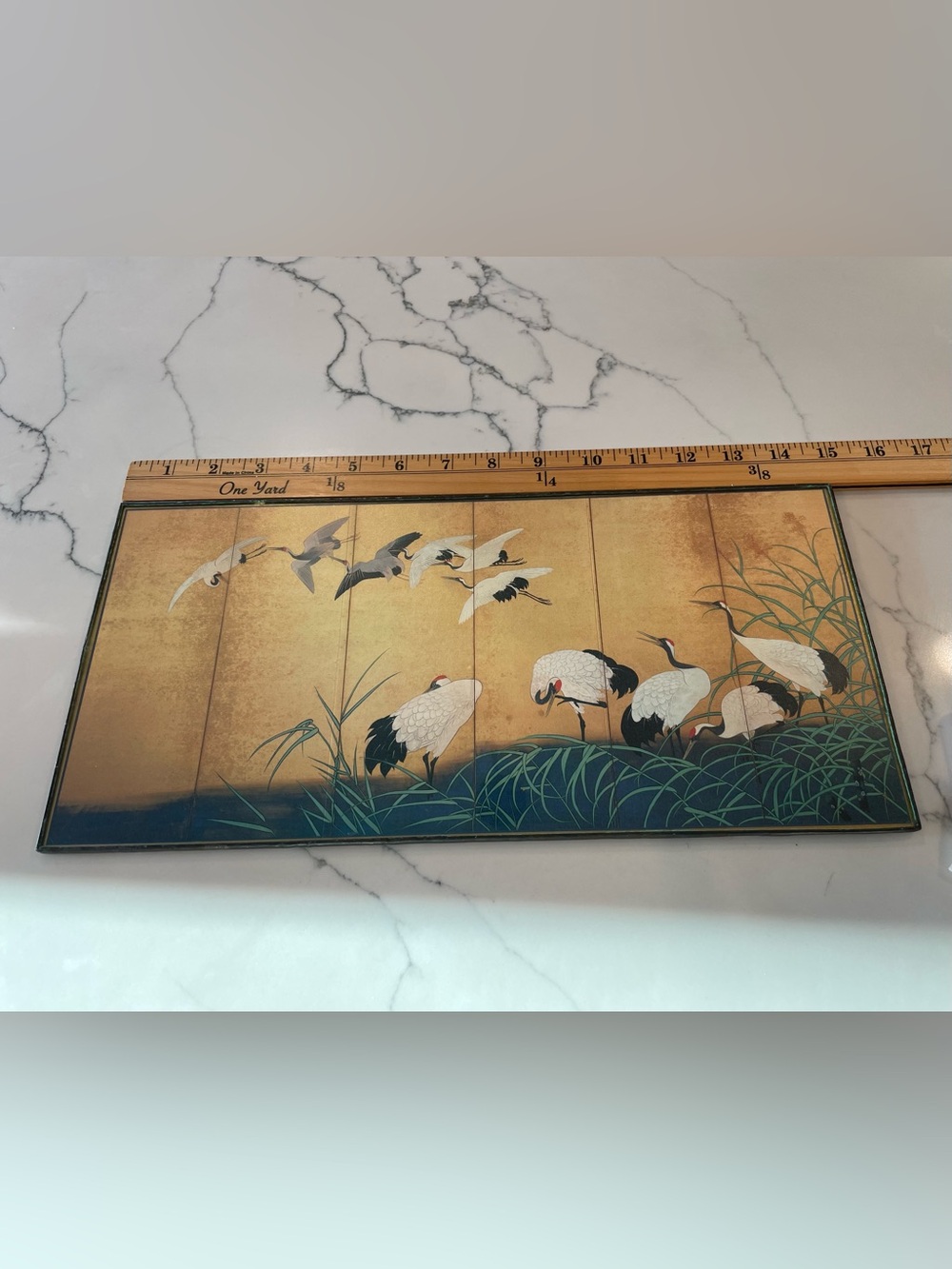 Suzuki Kiitsu “Reeds and Cranes” Japanese Vintage Art Print - Picture 5 of 12